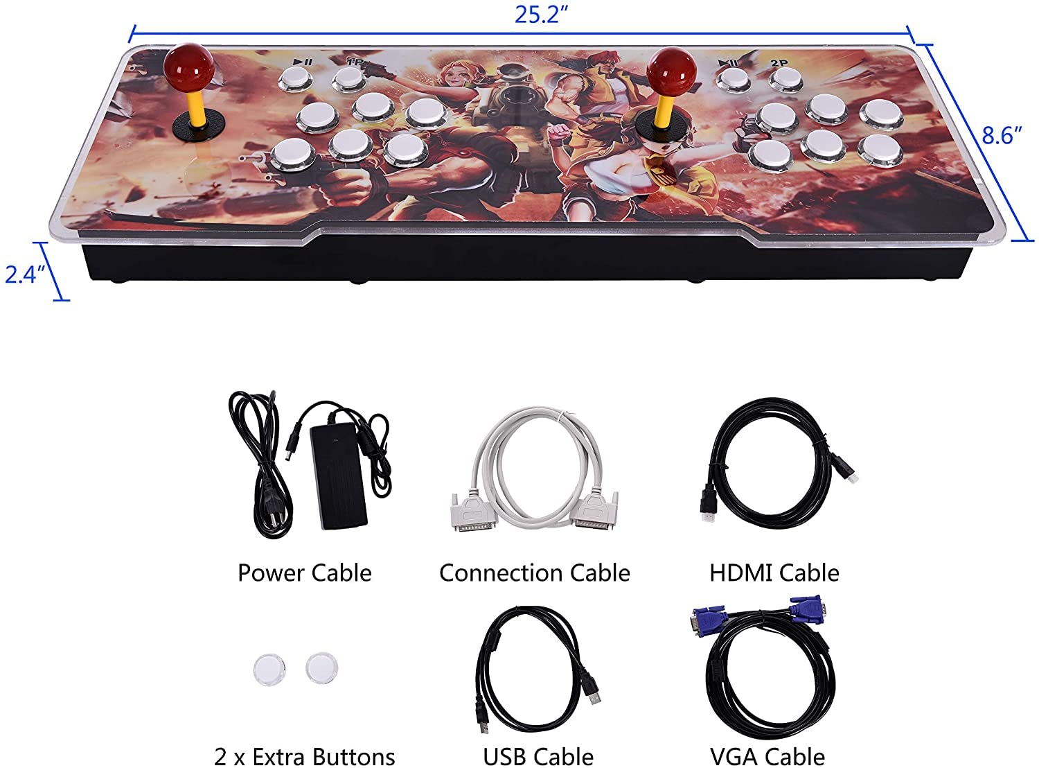 FVBADE[16800 in 1] W88 Pandora Box Arcade Game Console WiFi Function to Add More Games Compatible PC & Projector & TV ,3D Games 4 Players Category Favorite List Save/Search/Hide/Pause