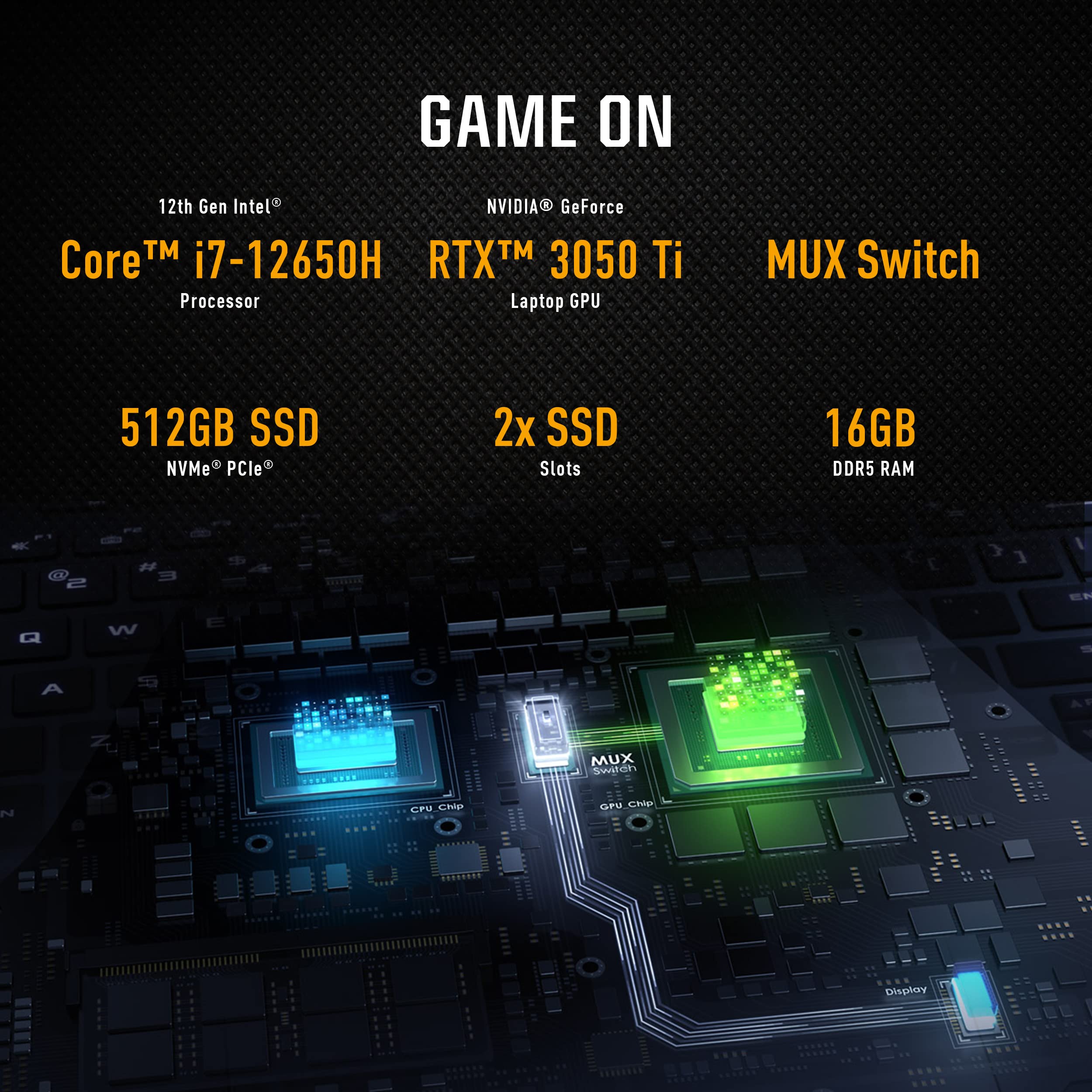ASUS TUF Gaming F16 Gaming Laptop, 16” FHD+ 144Hz IPS-Level 16:10 Display, Intel® Core™ 5 210H, NVIDIA® GeForce RTX™ 4050, 16GB DDR5, 512GB PCIe Gen4 SSD, Wi-Fi 6, Win11 Home, FX607VU-SS53