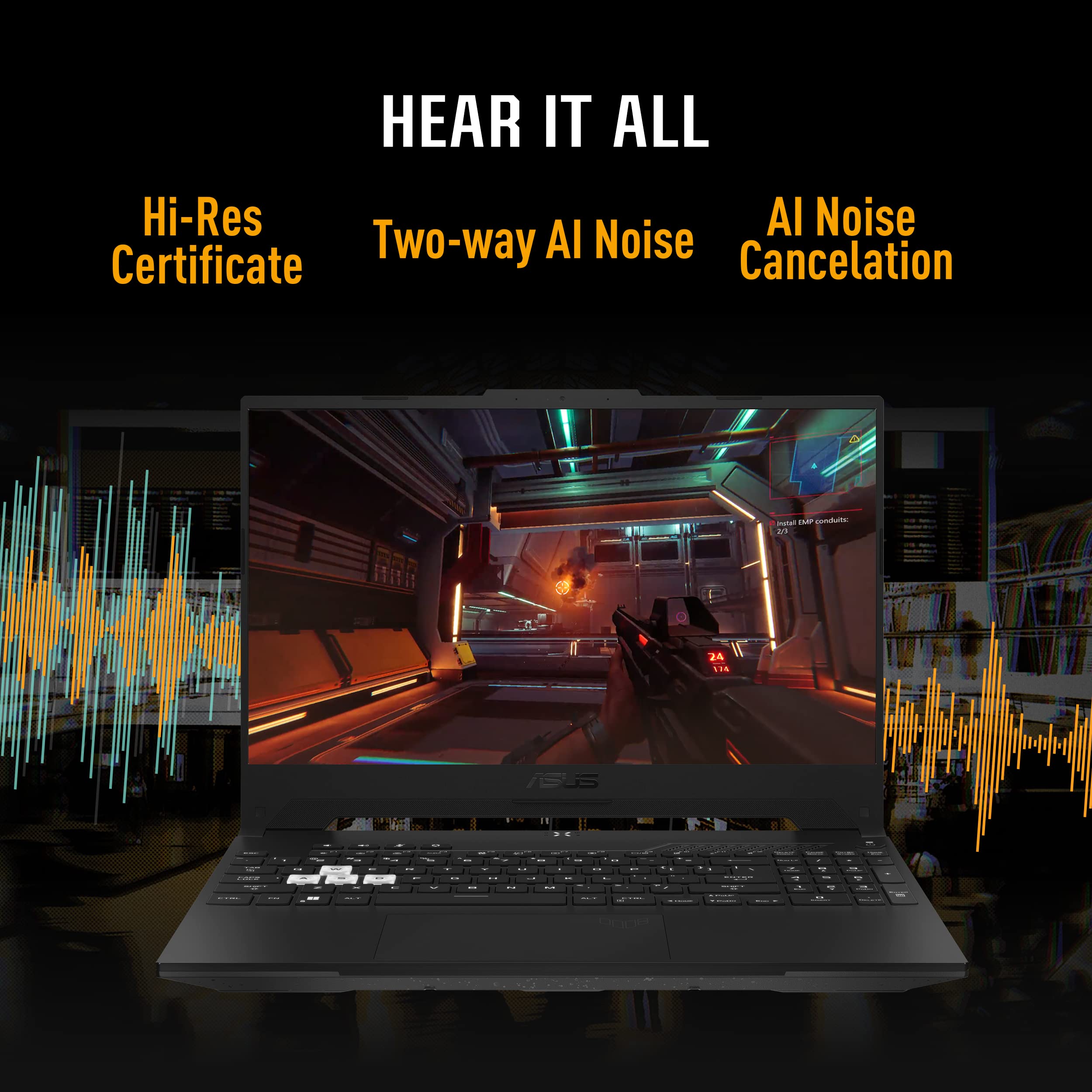 ASUS TUF Gaming F16 Gaming Laptop, 16” FHD+ 144Hz IPS-Level 16:10 Display, Intel® Core™ 5 210H, NVIDIA® GeForce RTX™ 4050, 16GB DDR5, 512GB PCIe Gen4 SSD, Wi-Fi 6, Win11 Home, FX607VU-SS53