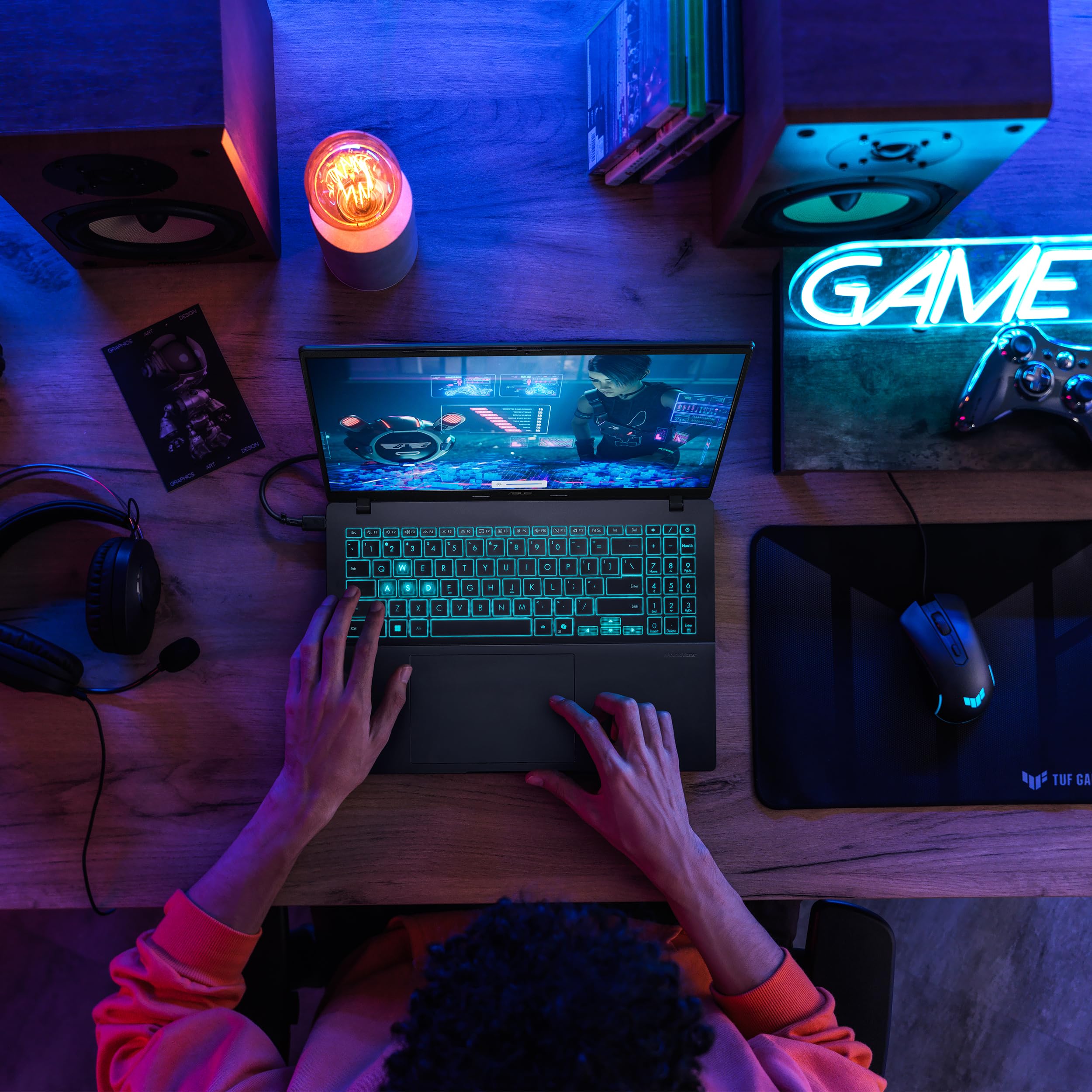 ASUS V16 16" WUXGA 144Hz Gaming Laptop, Intel® Core™ 7 240H, RTX™ 5070, 16GB DDR5 RAM, 1TB SSD, V3607VP-DS74, Matte Black